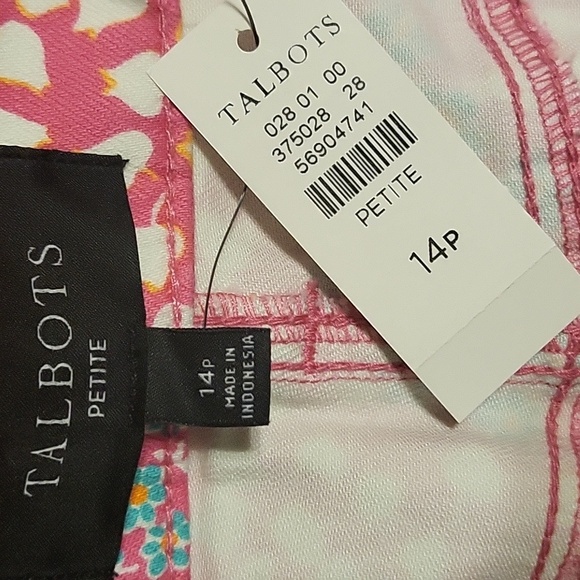 Talbot's Denim A- Line Floral Print Skirt - Picture 7 of 9